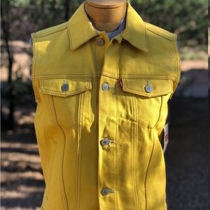 Levi Denim Vest Small Yellow